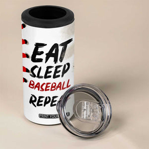 Funny Baseball 4 in 1 Can Cooler Tumbler Eat Sleep Baseball Repeat Catcher Pitcher TB10 Print Your Wear
