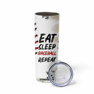 Funny Baseball Skinny Tumbler Eat Sleep Baseball Repeat Catcher Pitcher TB10 Print Your Wear