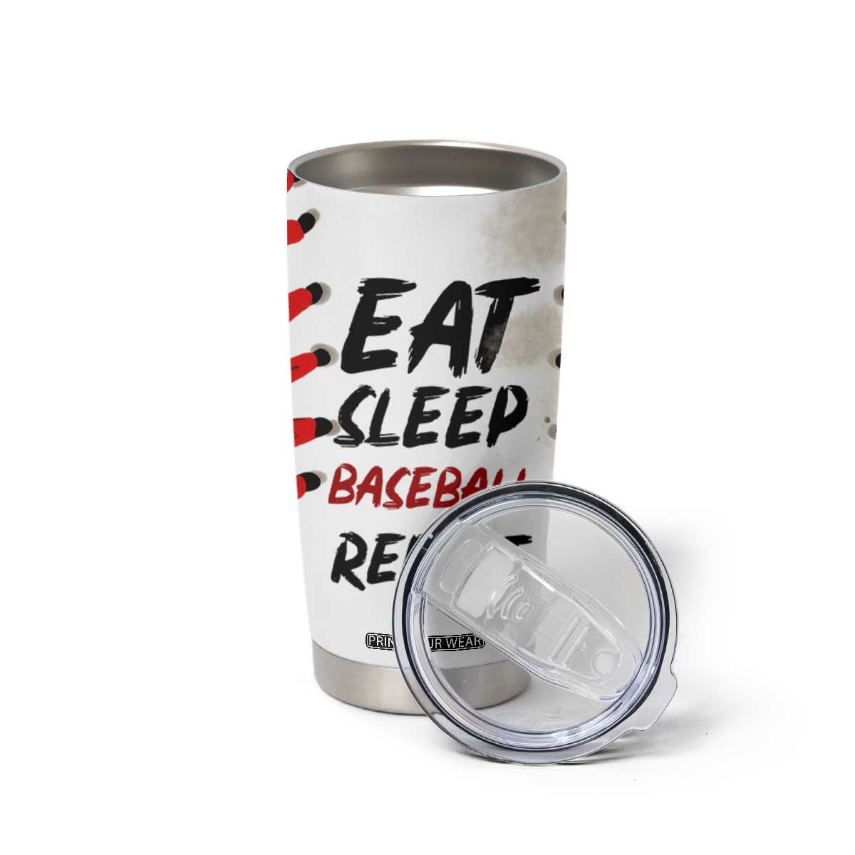 Funny Baseball Tumbler Cup Eat Sleep Baseball Repeat Catcher Pitcher TB10 Print Your Wear