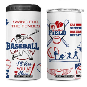 Baseball Players 4 in 1 Can Cooler Tumbler Sports Lovers Coaches Gifts TB10 One Size: 16 oz White Print Your Wear