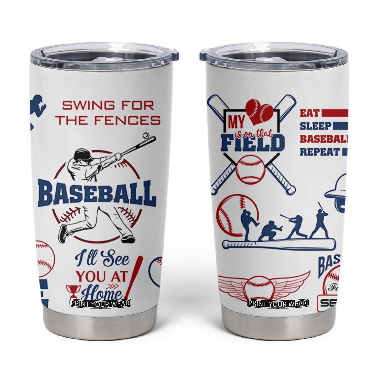 Baseball Players Tumbler Cup Sports Lovers Coaches Gifts TB10 White Print Your Wear