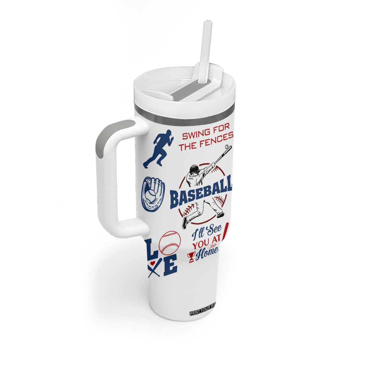 Baseball Players Tumbler With Handle Sports Lovers Coaches Gifts TB10 Print Your Wear