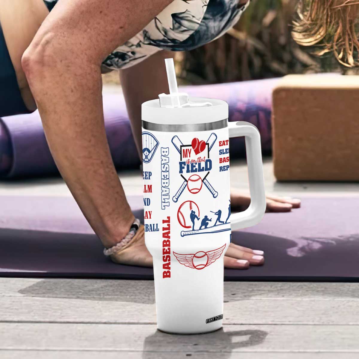 Baseball Players Tumbler With Handle Sports Lovers Coaches Gifts TB10 Print Your Wear