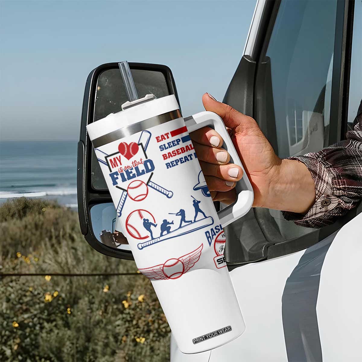 Baseball Players Tumbler With Handle Sports Lovers Coaches Gifts TB10 Print Your Wear
