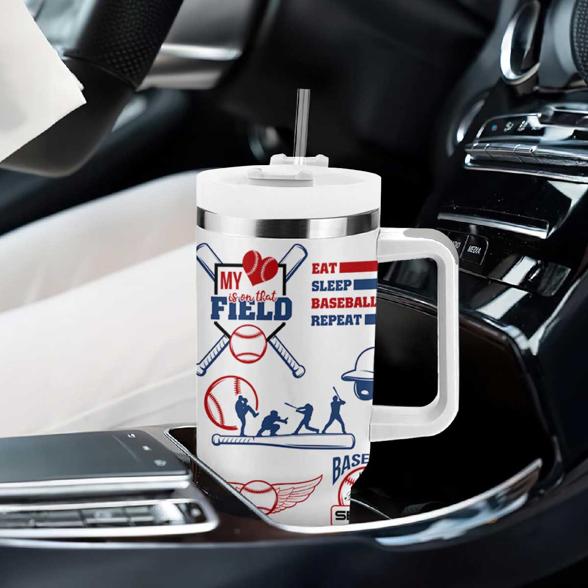 Baseball Players Tumbler With Handle Sports Lovers Coaches Gifts TB10 Print Your Wear