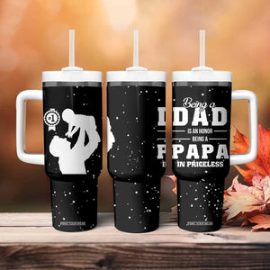 Father's Day Gift For Grandpa Tumbler With Handle Being A Dad is an Honor Being A Papa is Priceless TB10 Print Your Wear