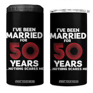 Couples 50 Years Married 4 in 1 Can Cooler Tumbler Funny 50th Wedding Anniversary Gifts For Him Her TB10 One Size: 16 oz Black Print Your Wear