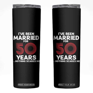 Couples 50 Years Married Skinny Tumbler Funny 50th Wedding Anniversary Gifts For Him Her TB10 Black Print Your Wear
