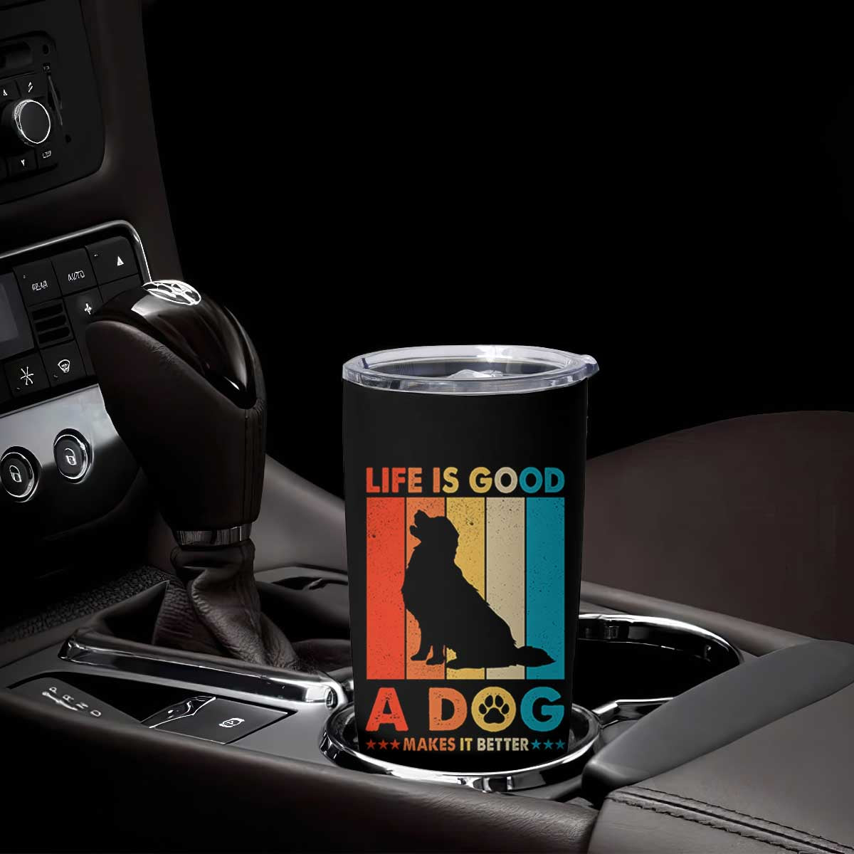 Gift For Dog Lovers Tumbler Cup Retro Life Is Better With A Dog TB10 Print Your Wear