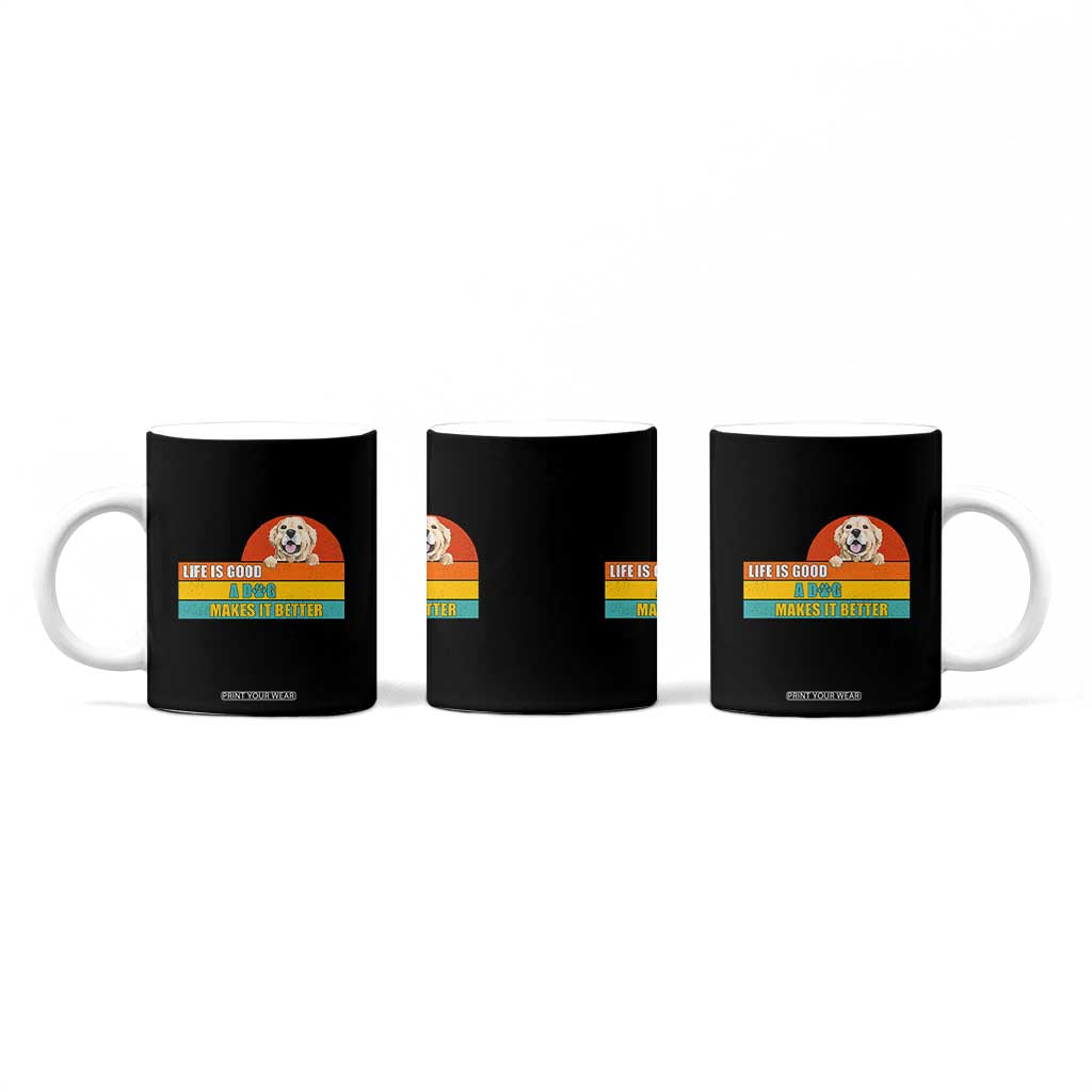 Gift For Dog Lovers Coffee Mug Cute Retro A Dog Makes It Better TB10 Print Your Wear