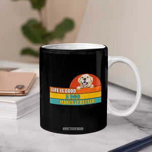 Gift For Dog Lovers Coffee Mug Cute Retro A Dog Makes It Better TB10 Print Your Wear