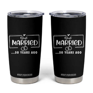 Just Married 50 Years Ago Tumbler Cup 50th Anniversary Gift TB10 Black Print Your Wear