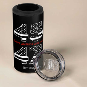 Trump 2024 4 in 1 Can Cooler Tumbler President 45 47 American Flag Black TB10 Print Your Wear