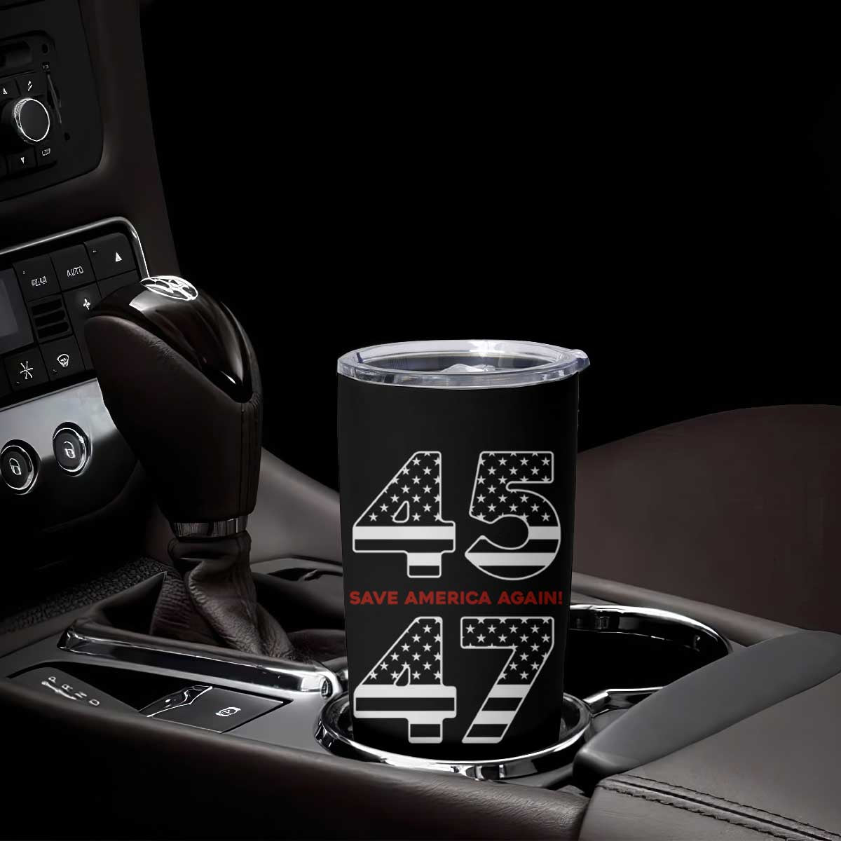 Trump 2024 Tumbler Cup President 45 47 American Flag Black TB10 Print Your Wear