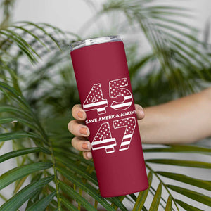 Trump 2024 Skinny Tumbler President 45 47 Whiskey Sytle Red TB10 Print Your Wear