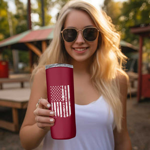 Trump 2024 Skinny Tumbler President 45 47 Whiskey Sytle Red TB10 Print Your Wear