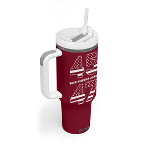 Trump 2024 Tumbler With Handle President 45 47 American Flag Red TB10 Print Your Wear