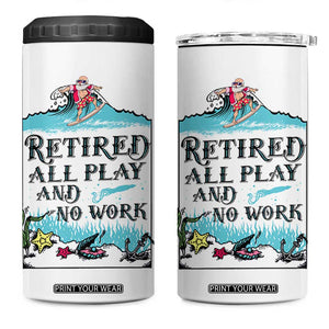 Retirement Gifts For Men 4 in 1 Can Cooler Tumbler All Play No Work Funny Retired Gift For Coworkers TB10 One Size: 16 oz White Print Your Wear