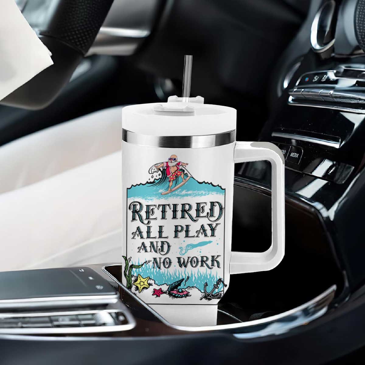 Retirement Gifts For Men Tumbler With Handle All Play No Work Funny Retired Gift For Coworkers TB10 Print Your Wear