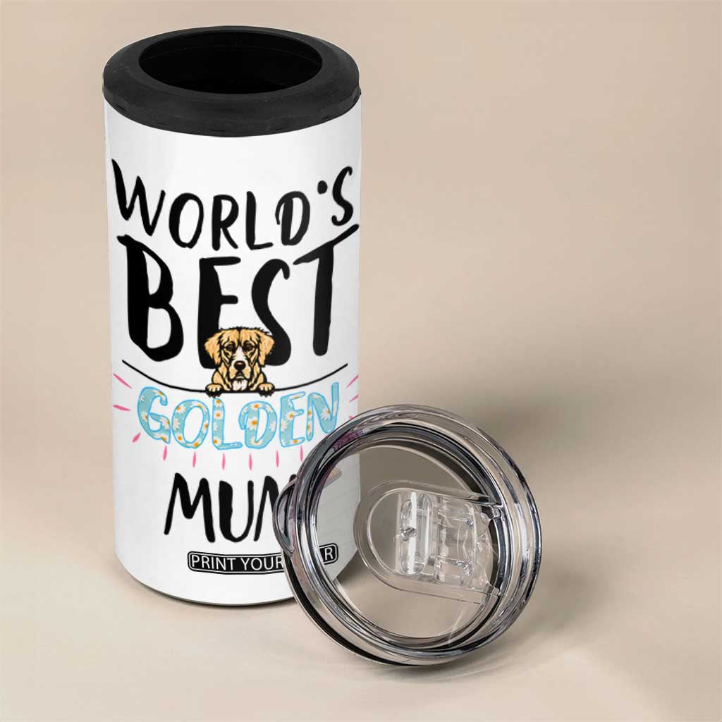 Golden Retriever Dog Mom 4 in 1 Can Cooler Tumbler Gift For Dog Lovers Women New Puppy Fur Baby Owners TB10 Print Your Wear