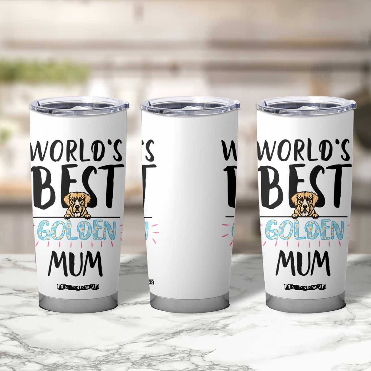 Golden Retriever Dog Mom Tumbler Cup Gift For Dog Lovers Women New Puppy Fur Baby Owners TB10 Print Your Wear