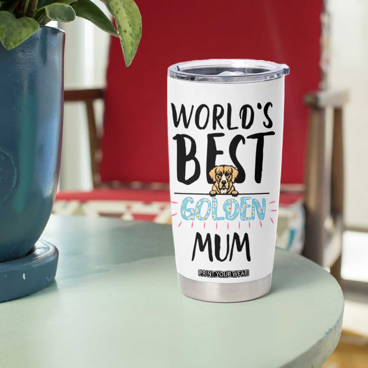Golden Retriever Dog Mom Tumbler Cup Gift For Dog Lovers Women New Puppy Fur Baby Owners TB10 Print Your Wear