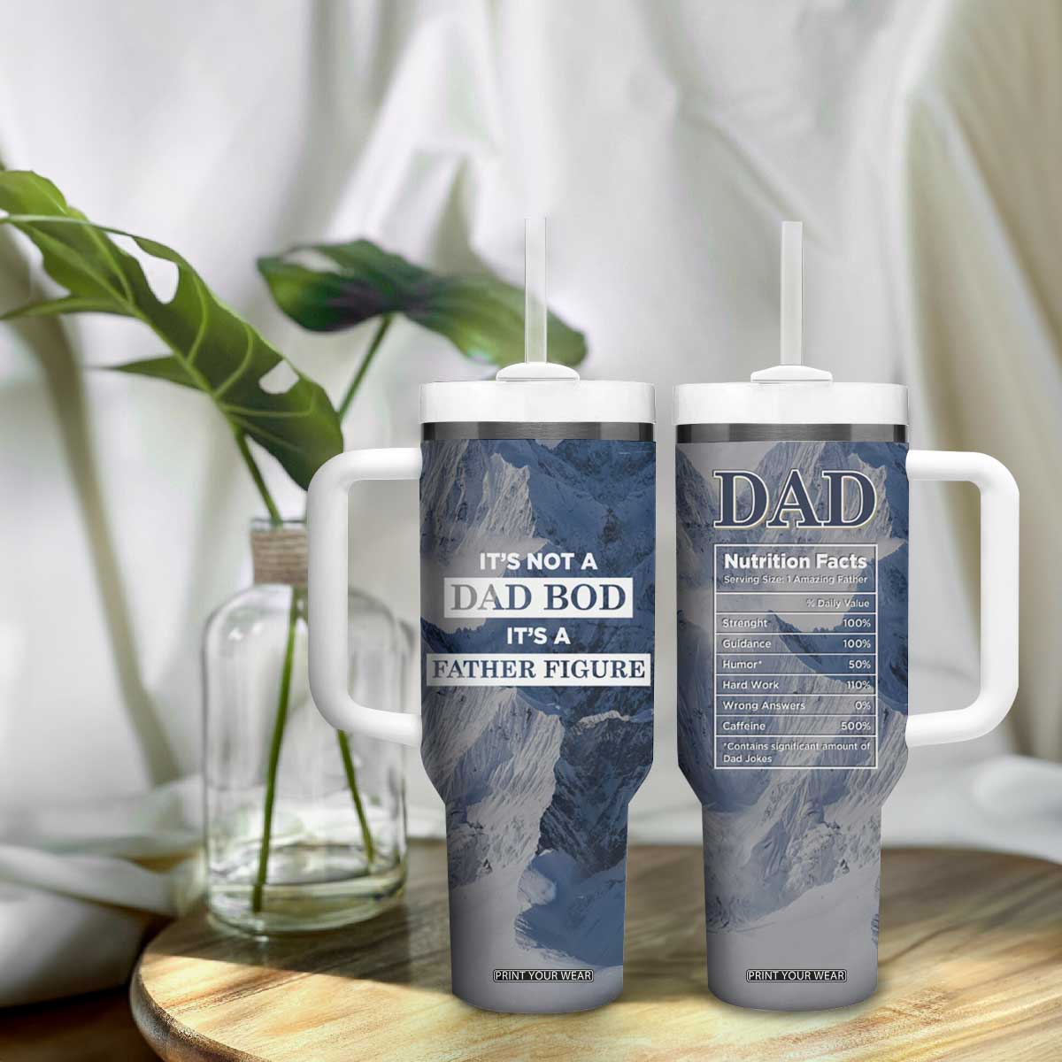 Gifts For Dad Tumbler With Handle Its Not a Dad Bod Its a Father Figure Funny Fathers Day Gift TB10 Print Your Wear