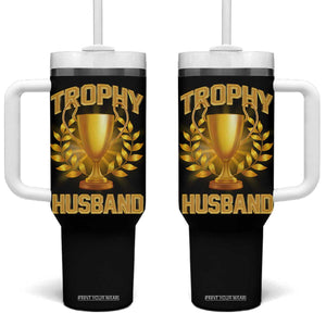 Trophy Husband Tumbler With Handle Anniversary Gift From Wife TB10 One Size: 40 oz Black Print Your Wear