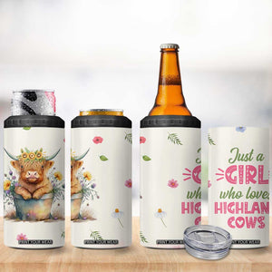 Highland Cow Gifts For Women 4 in 1 Can Cooler Tumbler Cow Lover Farming Gifts For Cowgirls Farmers TB10 Print Your Wear