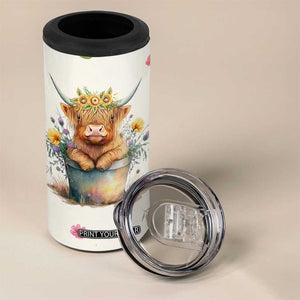 Highland Cow Gifts For Women 4 in 1 Can Cooler Tumbler Cow Lover Farming Gifts For Cowgirls Farmers TB10 Print Your Wear
