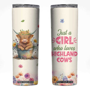 Highland Cow Gifts For Women Skinny Tumbler Cow Lover Farming Gifts For Cowgirls Farmers TB10 Beige Print Your Wear