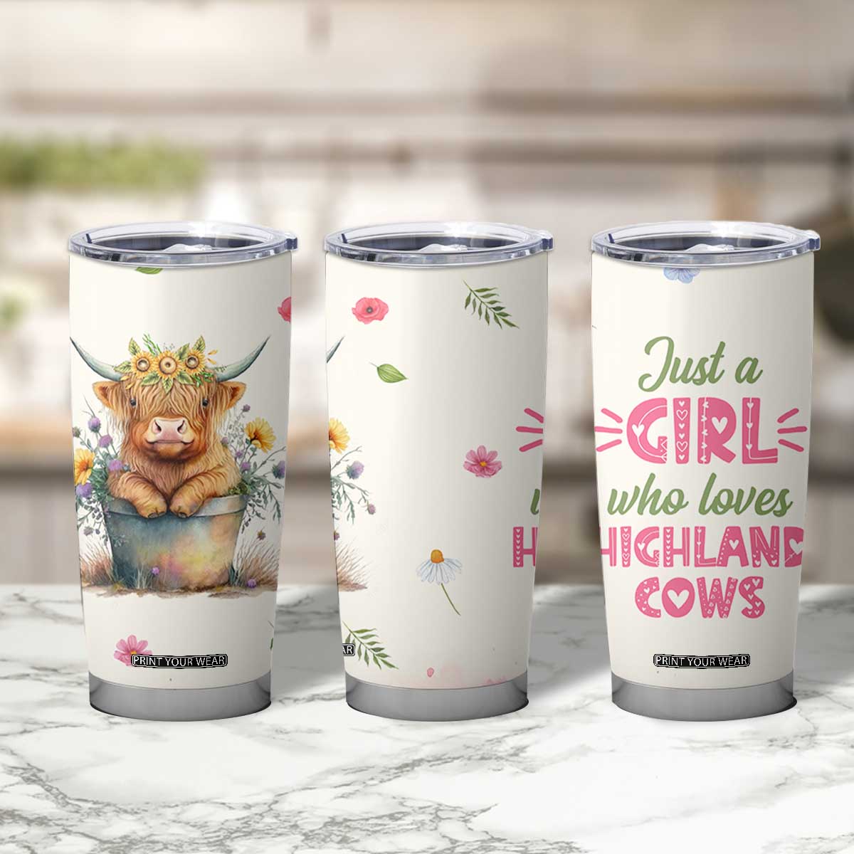 Highland Cow Gifts For Women Tumbler Cup Cow Lover Farming Gifts For Cowgirls Farmers TB10 Print Your Wear
