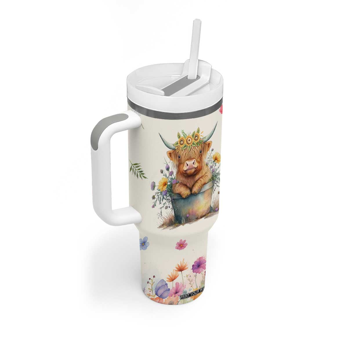 Highland Cow Gifts For Women Tumbler With Handle Cow Lover Farming Gifts For Cowgirls Farmers TB10 Print Your Wear