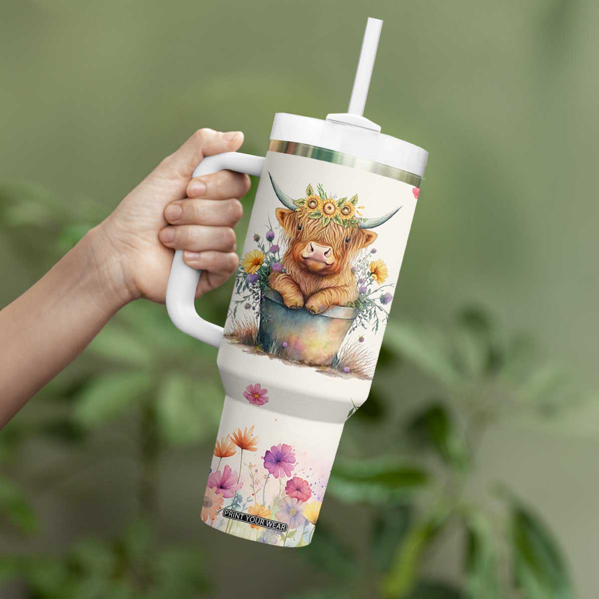 Highland Cow Gifts For Women Tumbler With Handle Cow Lover Farming Gifts For Cowgirls Farmers TB10 Print Your Wear