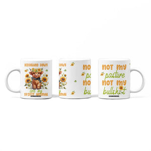 Highland Cow Gifts For Women Coffee Mug Funny Cow Gift For Cow Lovers Sunflower TB10 Print Your Wear
