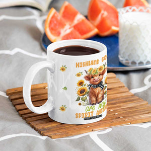Highland Cow Gifts For Women Coffee Mug Funny Cow Gift For Cow Lovers Sunflower TB10 Print Your Wear