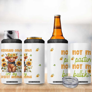 Highland Cow Gifts For Women 4 in 1 Can Cooler Tumbler Funny Cow Gift For Cow Lovers Sunflower TB10 Print Your Wear