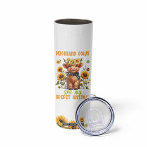 Highland Cow Gifts For Women Skinny Tumbler Funny Cow Gift For Cow Lovers Sunflower TB10 Print Your Wear