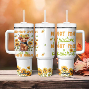 Highland Cow Gifts For Women Tumbler With Handle Funny Cow Gift For Cow Lovers Sunflower TB10 Print Your Wear
