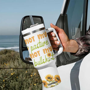 Highland Cow Gifts For Women Tumbler With Handle Funny Cow Gift For Cow Lovers Sunflower TB10 Print Your Wear