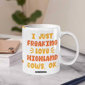 Highland Cow Gifts For Women Coffee Mug Funny Cow Gift For Cow Lovers Fall Leaves Farmhouse Western Animal TB10 Print Your Wear