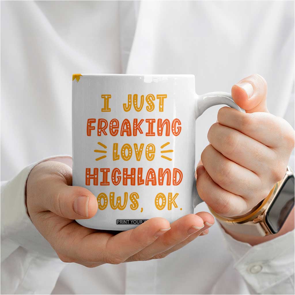 Highland Cow Gifts For Women Coffee Mug Funny Cow Gift For Cow Lovers Fall Leaves Farmhouse Western Animal TB10 Print Your Wear
