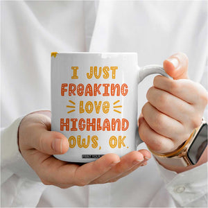 Highland Cow Gifts For Women Coffee Mug Funny Cow Gift For Cow Lovers Fall Leaves Farmhouse Western Animal TB10 Print Your Wear