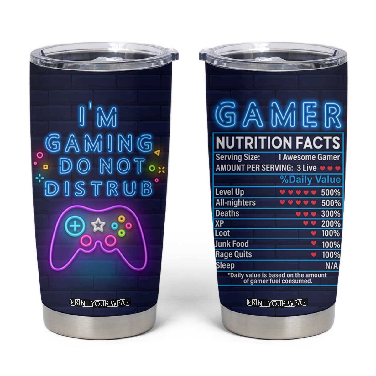Gaming Gifts Tumbler Cup Video Game Gamer Gift For Son Teen Boy Girl TB10 Navy Print Your Wear