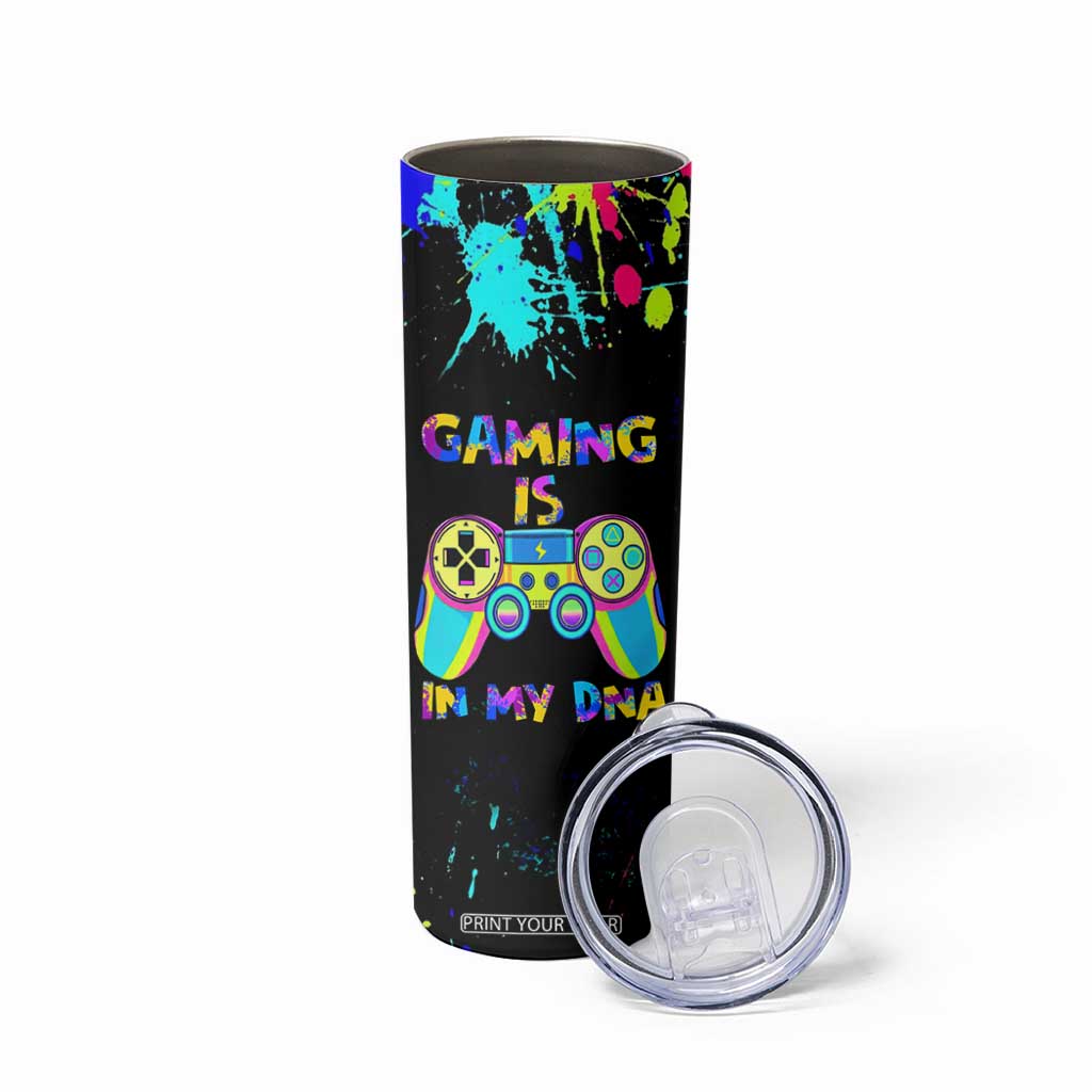 Gaming Gifts Skinny Tumbler Gamer Video Game Controller Colorful Graffiti Skeleton TB10 Print Your Wear