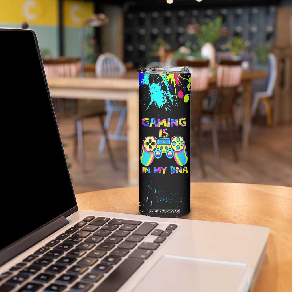 Gaming Gifts Skinny Tumbler Gamer Video Game Controller Colorful Graffiti Skeleton TB10 Print Your Wear