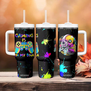 Gaming Gifts Tumbler With Handle Gamer Video Game Controller Colorful Graffiti Skeleton TB10 Print Your Wear
