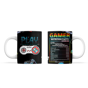 Gaming Gifts For Men Boys Coffee Mug Cool Gamer Nutritional Facts Video Game TB10 Black Print Your Wear