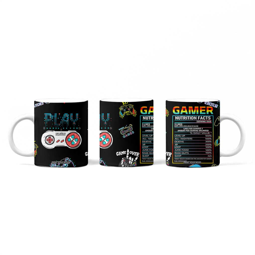 Gaming Gifts For Men Boys Coffee Mug Cool Gamer Nutritional Facts Video Game TB10 Print Your Wear