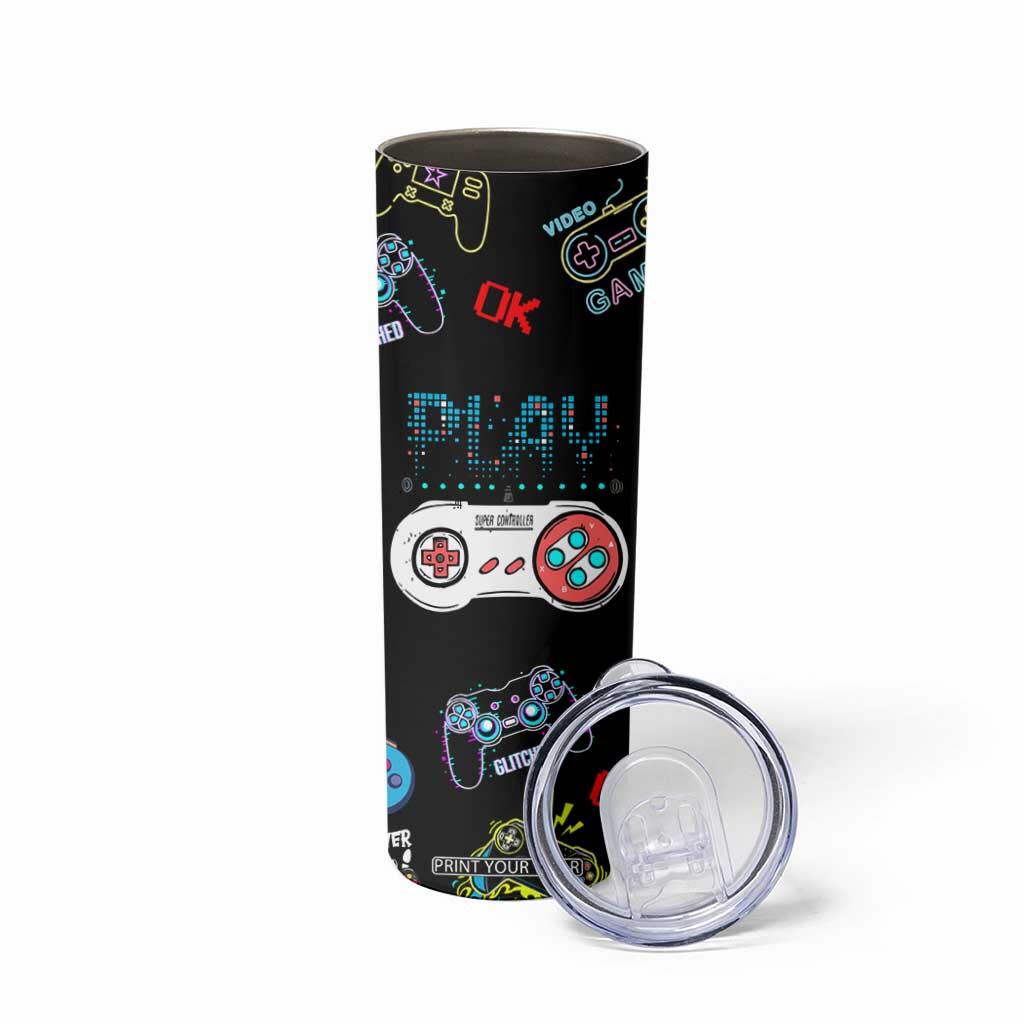 Gaming Gifts For Men Boys Skinny Tumbler Cool Gamer Nutritional Facts Video Game TB10 Print Your Wear